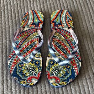 Vera Bradley Multicolor Paisley Sandals NWOT